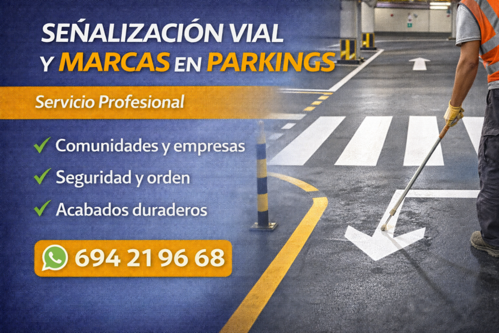 Señalización vial y marcas en parkings